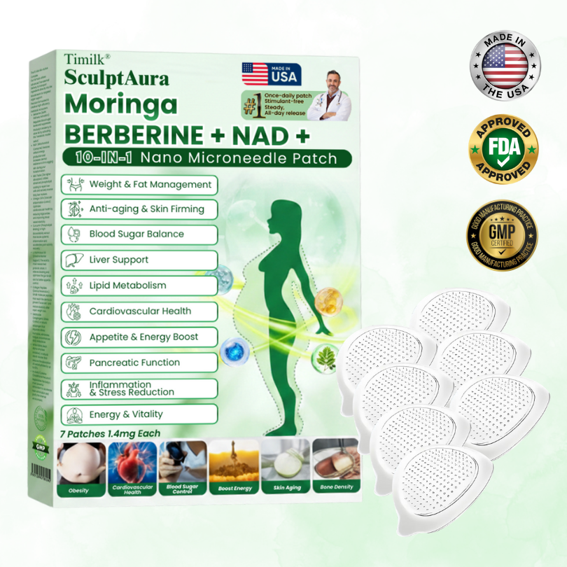 Timilk® SculptAura Moringa • Berberin + NAD+ 10-in-1 Nano-Microneedle-Patch