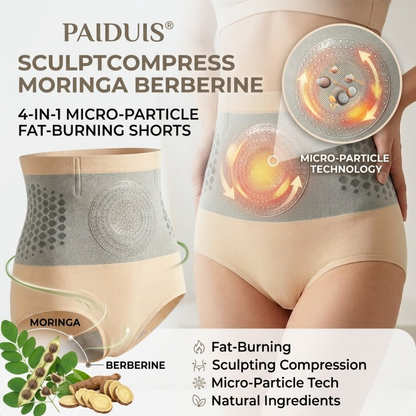 Paiduis® SculptCompress Moringa Berberine 4-in-1 Micro-Particle Fat-Burning Shorts🔥🔥🔥