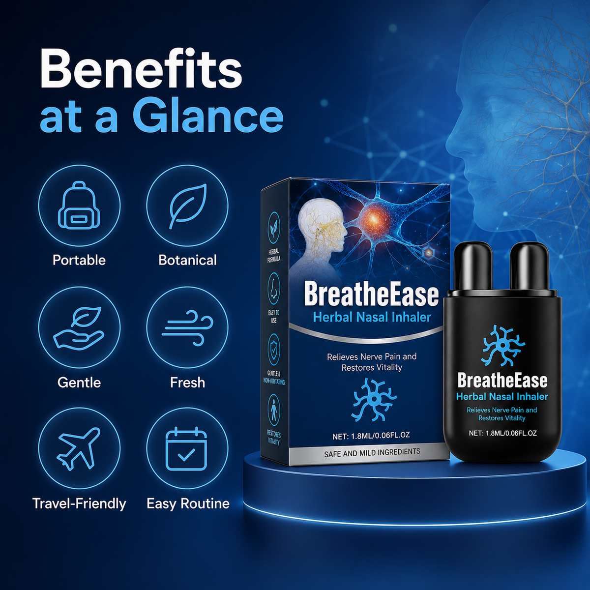 BreatheEase Herbal Nasal Inhaler