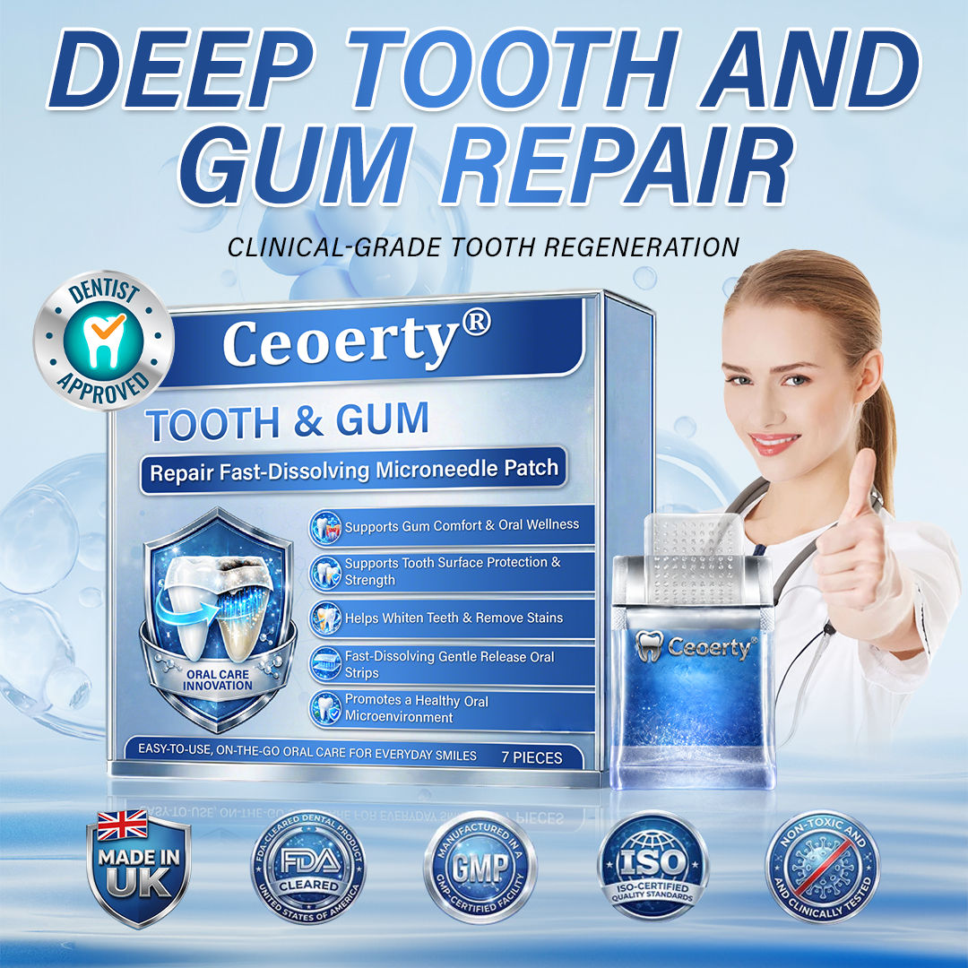 Your Smile🦷Ceoerty® Tooth & Gum Repair Fast-Dissolving Microneedle Patch✨ (𝟓-𝐢𝐧-𝟏 💎 𝐑𝐞𝐛𝐮𝐢𝐥𝐝 𝐄𝐧𝐚𝐦𝐞𝐥 & 𝐃𝐞𝐧𝐭𝐢𝐧 • 𝐒𝐭𝐫𝐞𝐧𝐠𝐭𝐡𝐞𝐧 𝐆𝐮𝐦𝐬 • 𝐄𝐫𝐚𝐝𝐢𝐜𝐚𝐭𝐞 𝐓𝐚𝐫𝐭𝐚𝐫 & 𝐎𝐝𝐨𝐫 • 𝐖𝐡𝐢𝐭𝐞𝐧𝐢𝐧𝐠 • 𝐒𝐭𝐨𝐩 𝐓𝐨𝐨𝐭𝐡 𝐒𝐞𝐧𝐬𝐢𝐭𝐢𝐯𝐢𝐭𝐲)