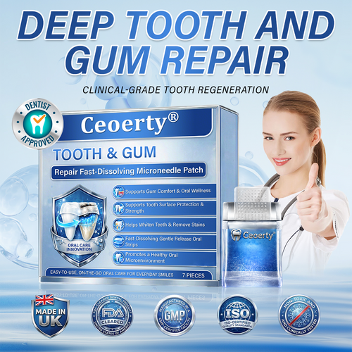 Your Smile🦷Ceoerty® Tooth & Gum Repair Fast-Dissolving Microneedle Patch✨ (𝟓-𝐢𝐧-𝟏 💎 𝐑𝐞𝐛𝐮𝐢𝐥𝐝 𝐄𝐧𝐚𝐦𝐞𝐥 & 𝐃𝐞𝐧𝐭𝐢𝐧 • 𝐒𝐭𝐫𝐞𝐧𝐠𝐭𝐡𝐞𝐧 𝐆𝐮𝐦𝐬 • 𝐄𝐫𝐚𝐝𝐢𝐜𝐚𝐭𝐞 𝐓𝐚𝐫𝐭𝐚𝐫 & 𝐎𝐝𝐨𝐫 • 𝐖𝐡𝐢𝐭𝐞𝐧𝐢𝐧𝐠 • 𝐒𝐭𝐨𝐩 𝐓𝐨𝐨𝐭𝐡 𝐒𝐞𝐧𝐬𝐢𝐭𝐢𝐯𝐢𝐭𝐲)